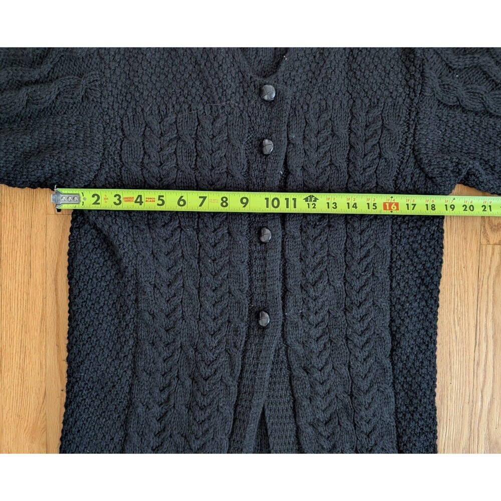 Country Club Womens Sweater Small Wool Ireland Long Duster Cable Knit Chunky - Picture 13 of 15